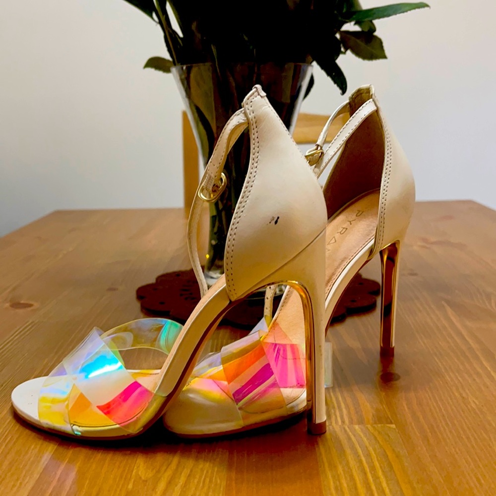 Pyramid white high heels